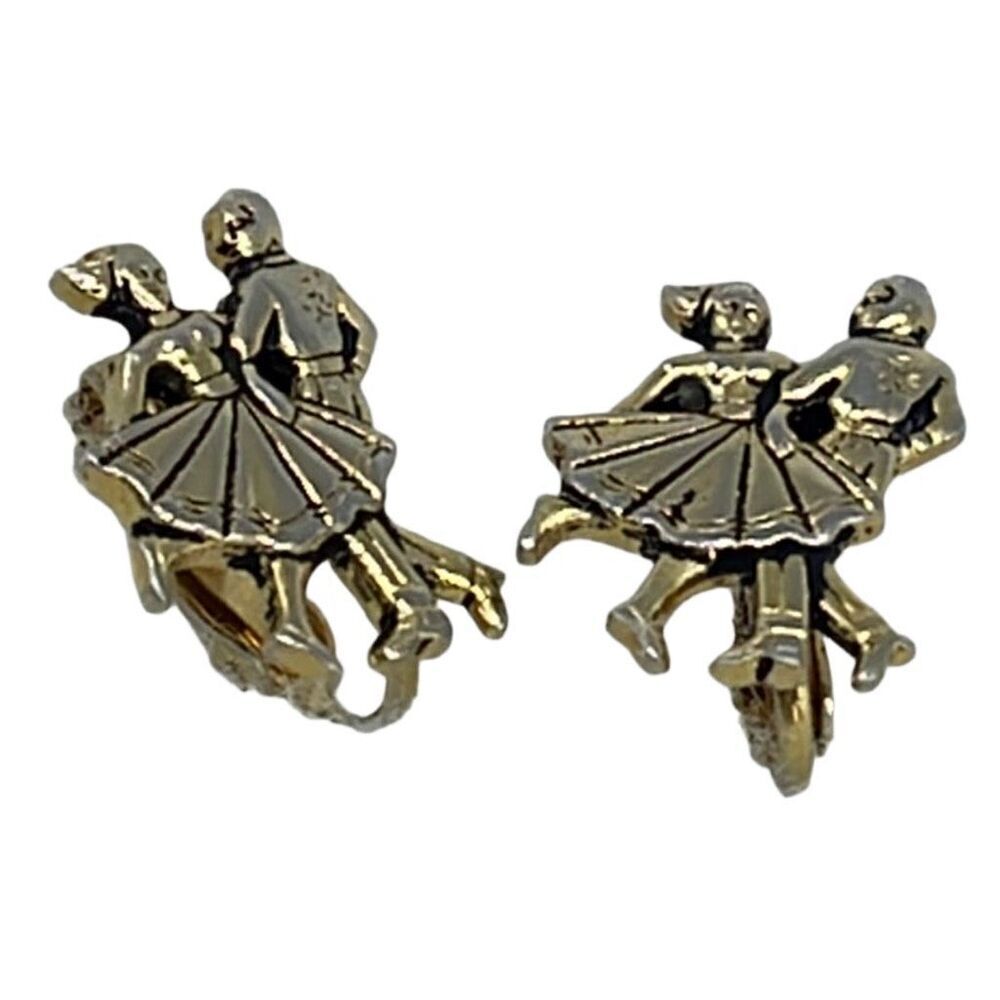 Vintage 50’s rockabilly bebop dancing Sock hop earrings.